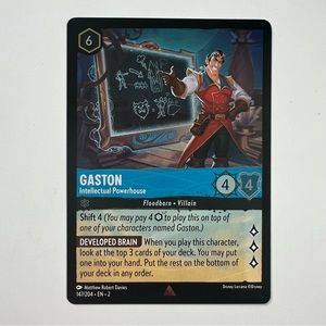 FOIL Rare Gaston Intellectual Powerhouse Lorcana Rise Of The Floodborn Disney